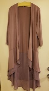 Plum Long Layered Jacket - image 1